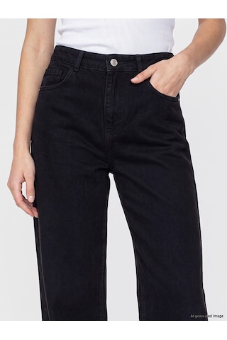 Lcw Modest Siyah Baggy Fit Kadın Jean Pantolon