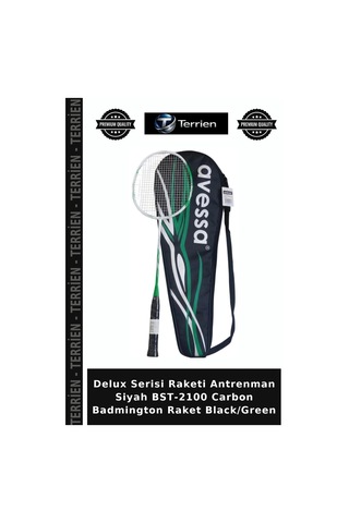 Delux Serisi Raketi Antrenman Siyah Bst-2100 Carbon Badmington Raket Black/green