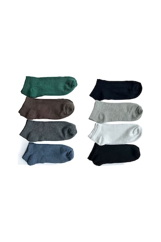 Ozzy Socks 8 Çift Ekonomik Pamuklu Renkli Erkek Patik Çok Renkli