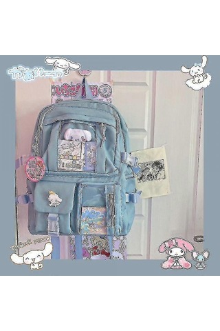 Rion Kawaii Sanrio Mymelody Kuromi Cinnamoroll Pompom Purin Yeni Sırt Çantası Karikatür Büyük Kapasiteli Öğrenci Okul Çantası Açık Hava Sırt Çantası Diğer