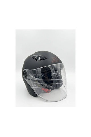 Oso Helmet Yarım Kask Gözlüklü Siyah - Xl Beden Siyah