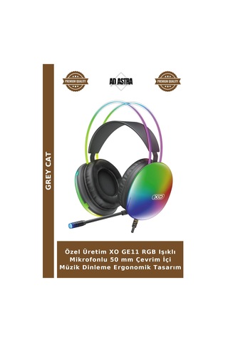 Özel Üretim Xo Ge11 Rgb Işıklı Mikrofonlu 50 Mm Çevrim İçi Müzik Dinleme Ergonomik Tasarım