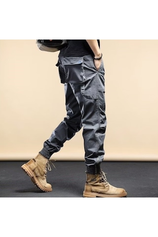 Sones Erkek Tulum Uzun Pantolon Rahat Bol Paça Kot Siyah