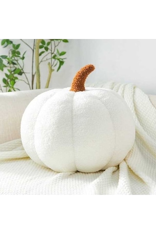 Ulzyvf Teddy Velvet Kumaşlı Pp Pamuk Doldurulu Beyaz Kabak Yastığı 20cm Nordik Stil Koltuk Döşemesi