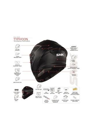 Smk Typhoon Reptile Kapalı Kask Gl267