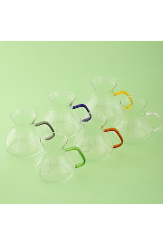 Perotti 16013 Ehl-i Keyf Renkli 6'lı Borosilikat Çay Bardağı Set Renkli