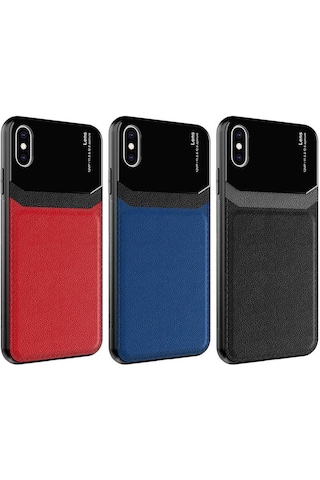 Apple Uyumlu iPhone Xs 5.8 Kılıf Zore Emiks Kapak Kırmızı