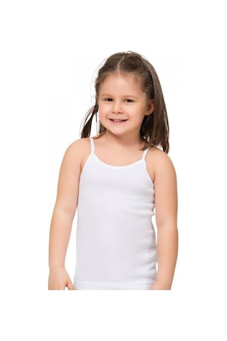 Ribana İp Askılı Kız Çocuk Atlet - Gmş Beyaz