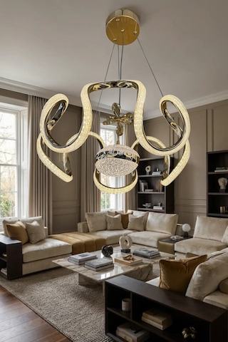 Arya Modern Eliza Top Simli Silikon Sarkıt Led Avize Renkli