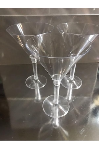 Kristal Mika Şeffaf Ayaklı Kokteyl Ve Martini Bardağı 6 Lı