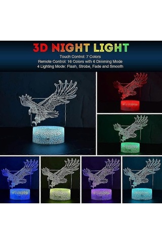 Opulentliving Çocuklar İçin Beyzbol 3d Gece Lambası, Uzaktan Kumandalı, Çok Renkli Çok Renkli