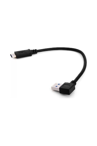 Generic 90 Derece Sağ Açı Usb 3.0 Tip-A Erkek - Usb3.1 Tip-C Erkek Usb Veri Ve Şarj Kablosu 20 CM