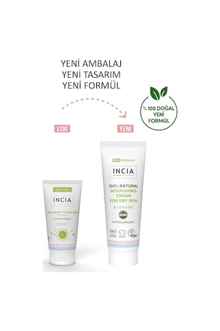 Incıa Atopure %100 Doğal Atopiğe Eğilimli Ciltler İçin Krem Çok Kuru Ciltler İçin Yalancı İğde Yağı 60 Ml