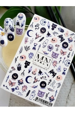 Nail Art Slider Stiker Gelin Detayları W34
