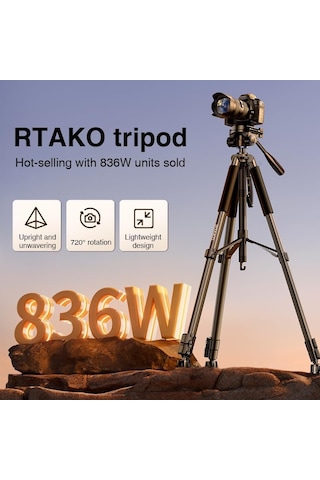 Coverzone Profesyonel Kamera Tripodu 360 Ent - Döner Kafa Hafif Ve Taşınabilir Karbon Çelik Ayaklı Fotoğraf Video Çekim Tripodu Dslr Aksiyon Kamera Uyumlu Vt-860s