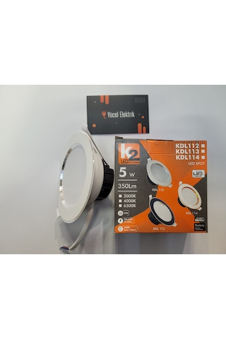 Kendal Kdl-112 Beyaz Işık Beyaz Kasa Krom Detaylı 5 Watt Led Spot 10 Adet Beyaz - Gümüş