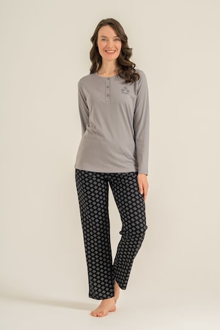 Pierre Cardin Kadın Gri Uzun Kol Pijama Takım Pc9289-s-v2 Pc9289-s-v2