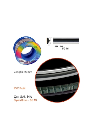 Carub Çıta SAL 14A 16 mm x 50 Mt 131 Siyah-Krom BR1501001