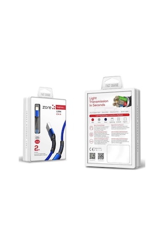 Zore LS64 Lightning Apple iPhone Uyumlu Hızlı Şarj Data Kablosu 2 Metre 2.4A