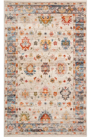 Hoom Rugs Petra 19 Bej Multy Makine Halısı Mavi