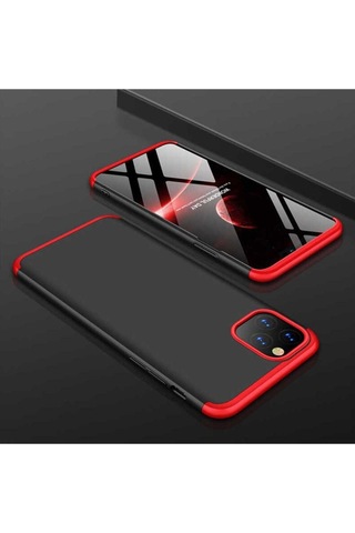 Apple Uyumlu iPhone 11 Pro Max Kılıf Zore Ays Kapak Siyah-Kırmızı