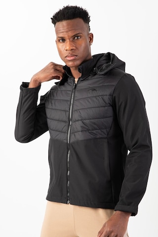 Maraton Sportswear Regular Erkek Kapşonlu Takma Kol Outdoor Siyah Ceket 21797 Siyah