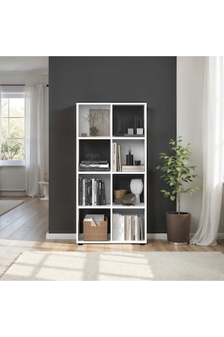 Cubic Kitaplık Beyaz 70x140,5x30 Cm Beyaz