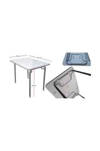 Depolife Balkon Masası Katlanır Mutfak Masası Piknik Masası Ders Çalışma Masası Yer Kaplamaz 60x80cm Çok Renkli