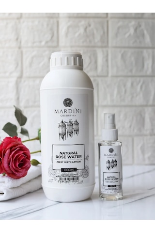 Doğal Gül Suyu 1000 Ml - %100 Saf Gül Suyu & Hediye Sprey Şişe Seti