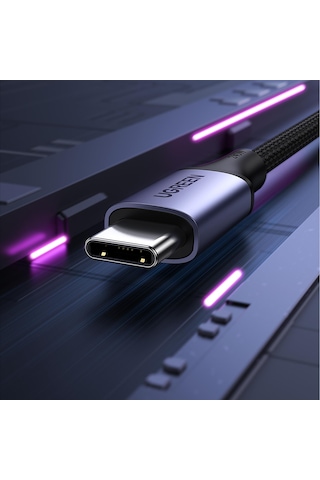 Ugreen 15311 USB-C 240 W Örgülü Hızlı Şarj Kablosu Siyah 1 M