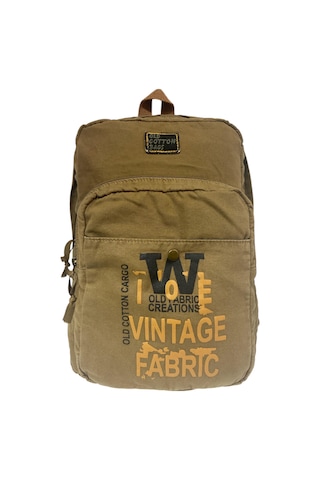 Old Cotton Cargo Kaliteli Vintage Salaş Disayn Günlük Gezi Spor Sırt Çantası Matanza Bag 30x42cm Camel