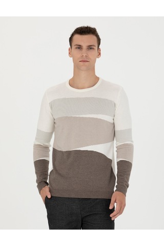 Pierre Cardin Erkek Ekru Triko Kazak 50278105-vr019 Ekru
