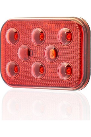 Sanel 12v Universal Kare 6 Led Dış Makan Uyumlu Kırımızı Sbd12r6