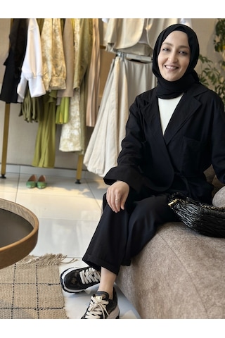 Olla Collection Bağcıklı İkili Takım Siyah