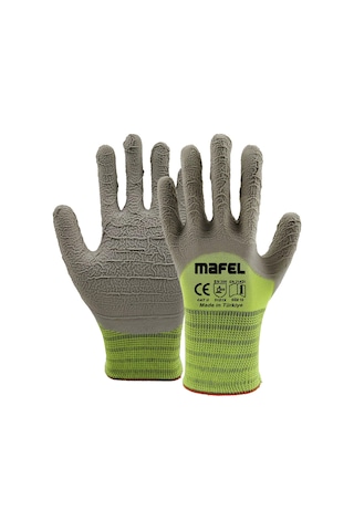 Mafel Mf-82/83 Pütürlü Neon Yeşil Lateks İş Güvenlik Eldiven - 10/xl - 3 Çift - Paket