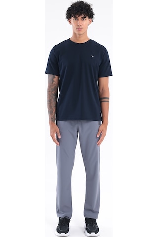 Rowinger Modal İnterlock Kumaş Minimal Logolu Bisiklet Yaka Erkek Spor T-shirt Navyblue