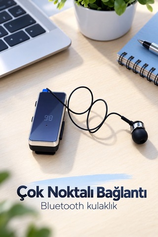 Müzik Ve Görüşme İçin Dijital Ekranlı Bluetooth Kulaklık