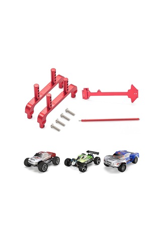 Suofeng Wltoys 1/18 A959/a949/a969/a979/k929 İçin Alüminyum Kasa Direği + Orta Vites Mil + Üst Panel Kırmızı Upgrade Seti Bjm092