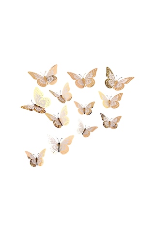 Maiyame Altın 3d Kelebek Duvar Sticker - Ev Dekorasyonu, Oturma Odası, Çocuk Odası Dıy Dekoratif立体装饰 Altın