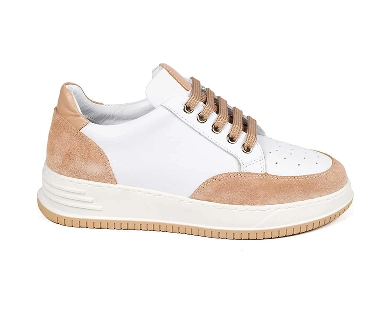 Bestello Bağcıklı Termoplastik Sneaker 101-232119-14 Kadın Ayakkabı Nude-beyaz