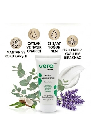 Vera Hmd Bitkisel Ayak Ve Topuk Çatlak Çatlağı Kremi 100 Ml Ayak Bakımı Ayak Kokusu Önleyici Nemlendirici Yenileyici