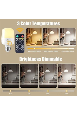 Tenfowee 3 Renkli Işık Modlu Şarj Edilebilir E27 Manyetik Kumandalı Zamanlayıcı Gece Lambası Acil Işık Usb Ve Dahili Pil Diğer