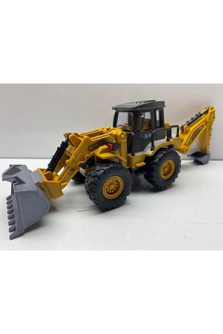 Oyuncak Dozer Metal Excavatör Buldozer Ön Ve Arka Hareketli Kırılmaz Kepçe 25 Cm