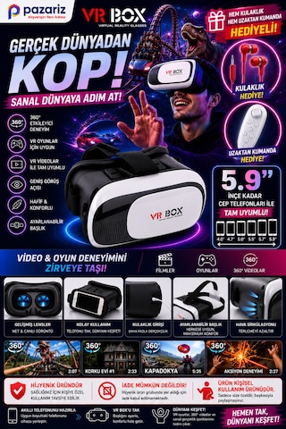 Xx-33 Vrbox 3d 2 Sanal Gerçeklik Gözlüğü Kumanda