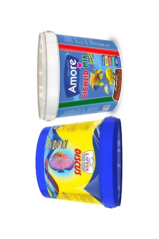 Amore Ciklet Mix Granules Kova 3 KG + Lotus Discus Kova Balık Yemi 3 KG