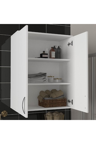 Dekorister Zoe Banyo Üst Dolabı Beyaz (274336083) Çok Renkli
