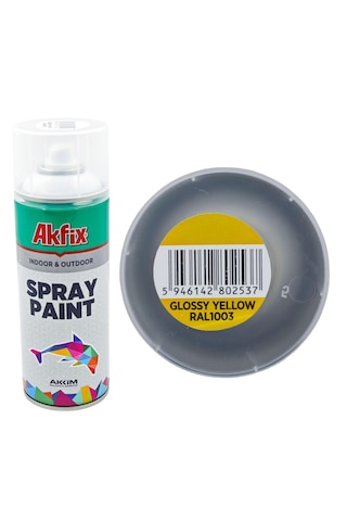 Akfix Sprey Boya Renk Seçiniz 400 Ml İç Ve Dış Cephede Kullanılabilir Mükemmel Kapatıcılık Parlak Sarı