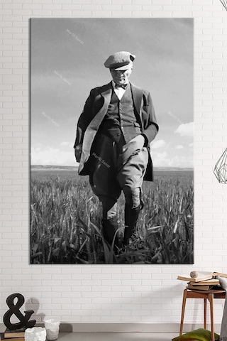 Atatürk Kanvas Tablo Dev Boy Yağlıboya Görünümlü 120 x 80