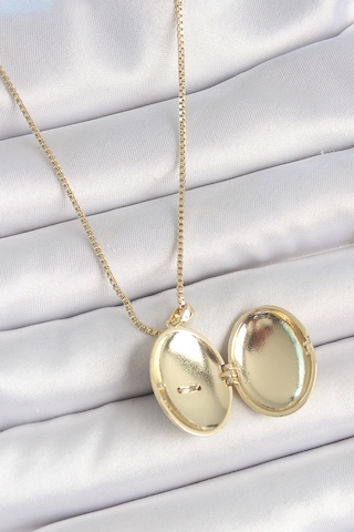 Bay 316l Çelik Gold Renk Zincir Zirkon Taşlı Anka Kuşu İşlemeli Açılır Model Kadın Kolye Najmaddin Standart