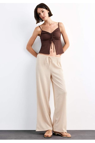 Defacto Relax Fit Normal Bel Düz Paça Bürümcük Pantolon G1101ax25smbg286 Bej